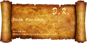 Deák Koridon névjegykártya