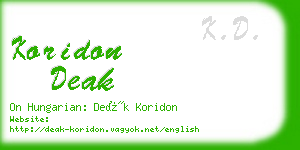 koridon deak business card